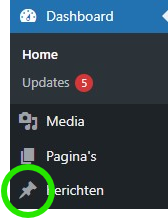 wordpress berichten en blogs knop naar overzicht