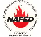 NAFED logo with bold text and stylized red flame symbol above it.