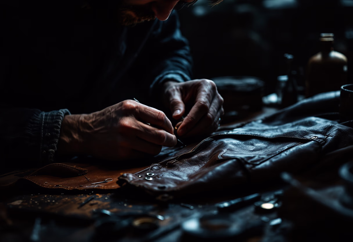 image of clothes being carefully handled