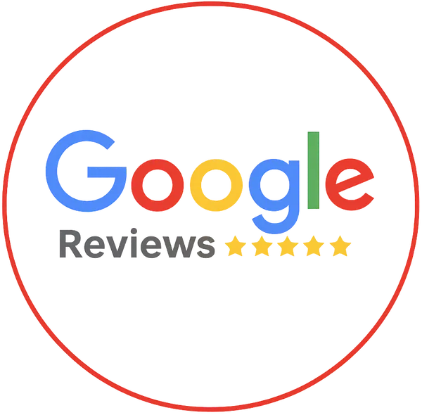 Google Reviews logo with four and a half yellow stars below the word 'Reviews'.