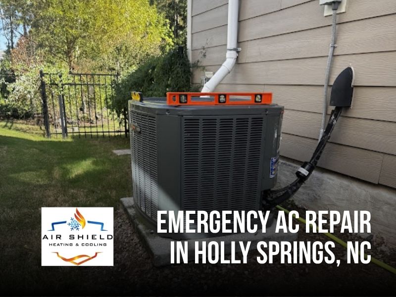 Emergency AC repair in Holly Springs, NC by Air Shield Heating & Cooling. 24/7 air conditioning repair service to restore your comfort fast when you need it most.
