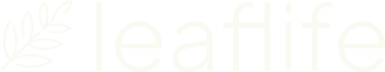 Leaflife company logo with stylized leaf icon and lowercase text.