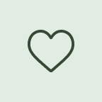 Outline of a heart shape in dark green on a light green background.