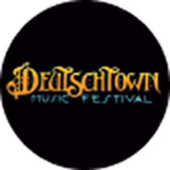 Deutschtown Music Festival logo with stylized yellow text on black background.