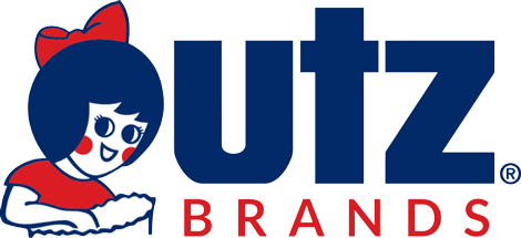 Utz Brands logo with a cartoon girl wearing a red bow and glasses.