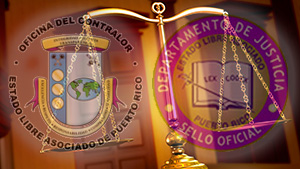 Logos de Oficina del Contralor y Departamento de Justicia