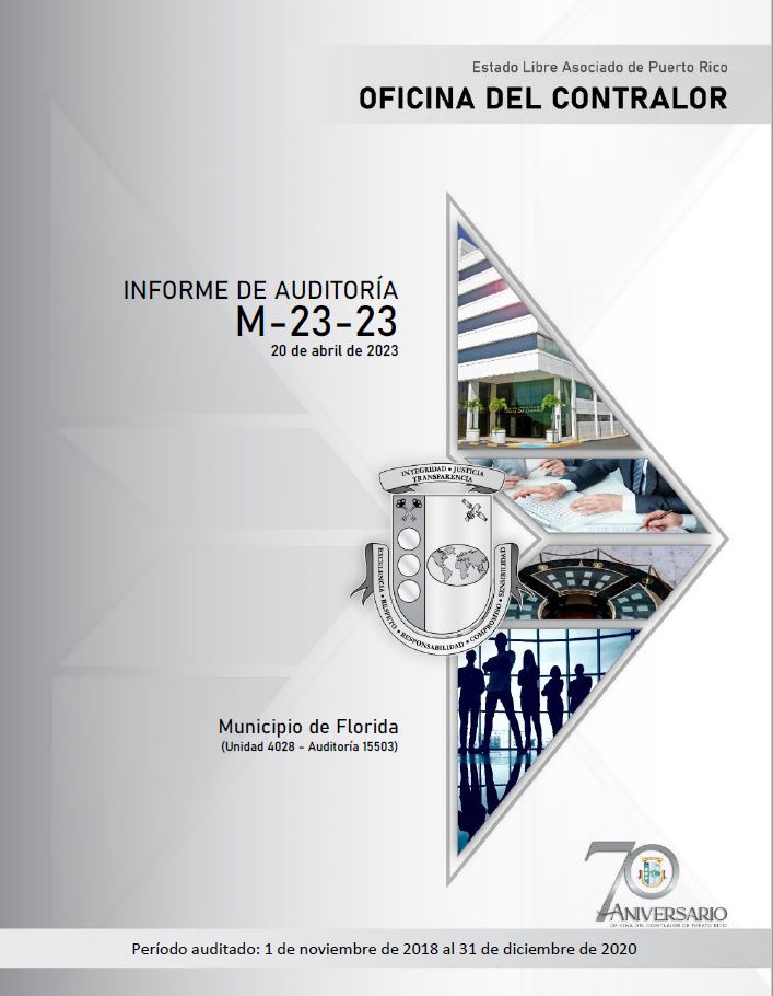 Portada del Informe de Auditoría M-23-23 del Municipio de Florida