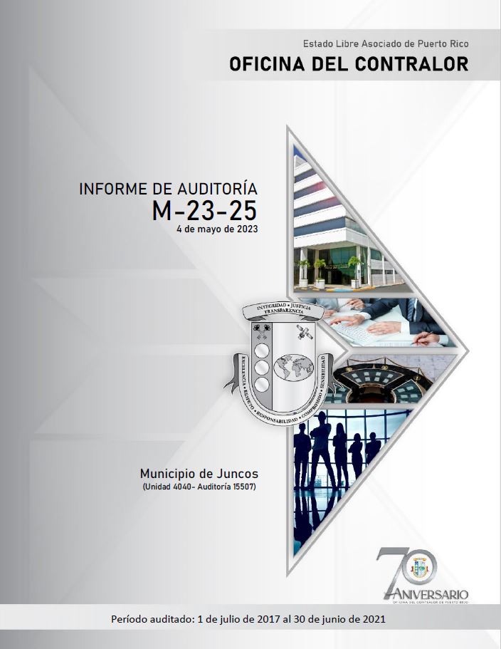 Portada del Informe de Auditoría M-23-25 del Municipio de Juncos