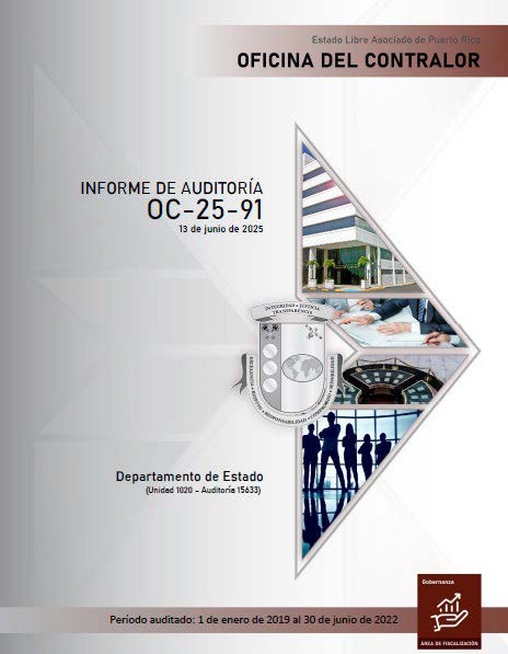 Portada del Informe de Auditoría OC-25-91 del Departamento de Estado