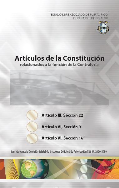 Portada Artículos de la Constitución relacionados con la Contraloría