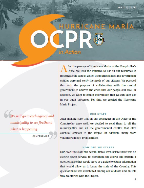 OCPR in Action booklet. Folleto OCPR en Acción en Inglés