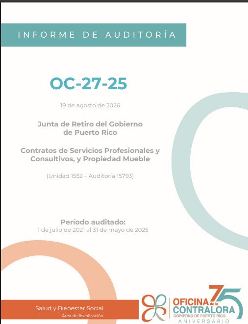 Portada del Informe de Auditoría OC-27-25