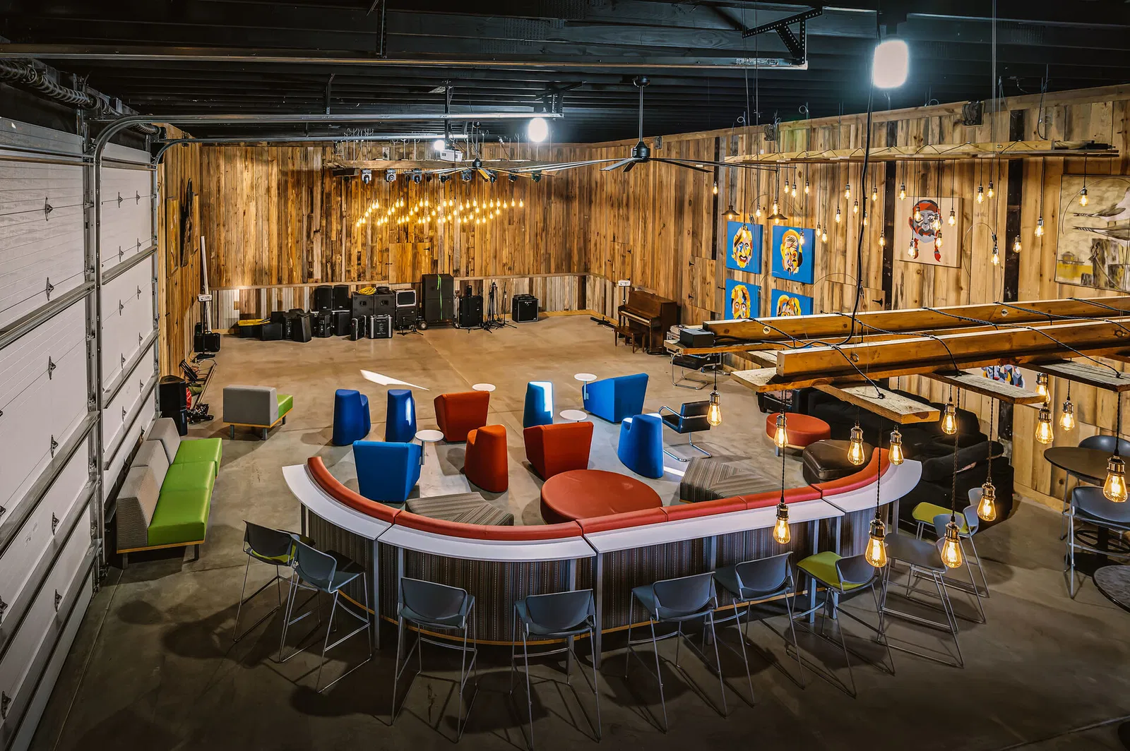 The Bar(n) at Sonark Media — 60x40 broadcast-ready performance space and home of Live from the Barn on PBS NC