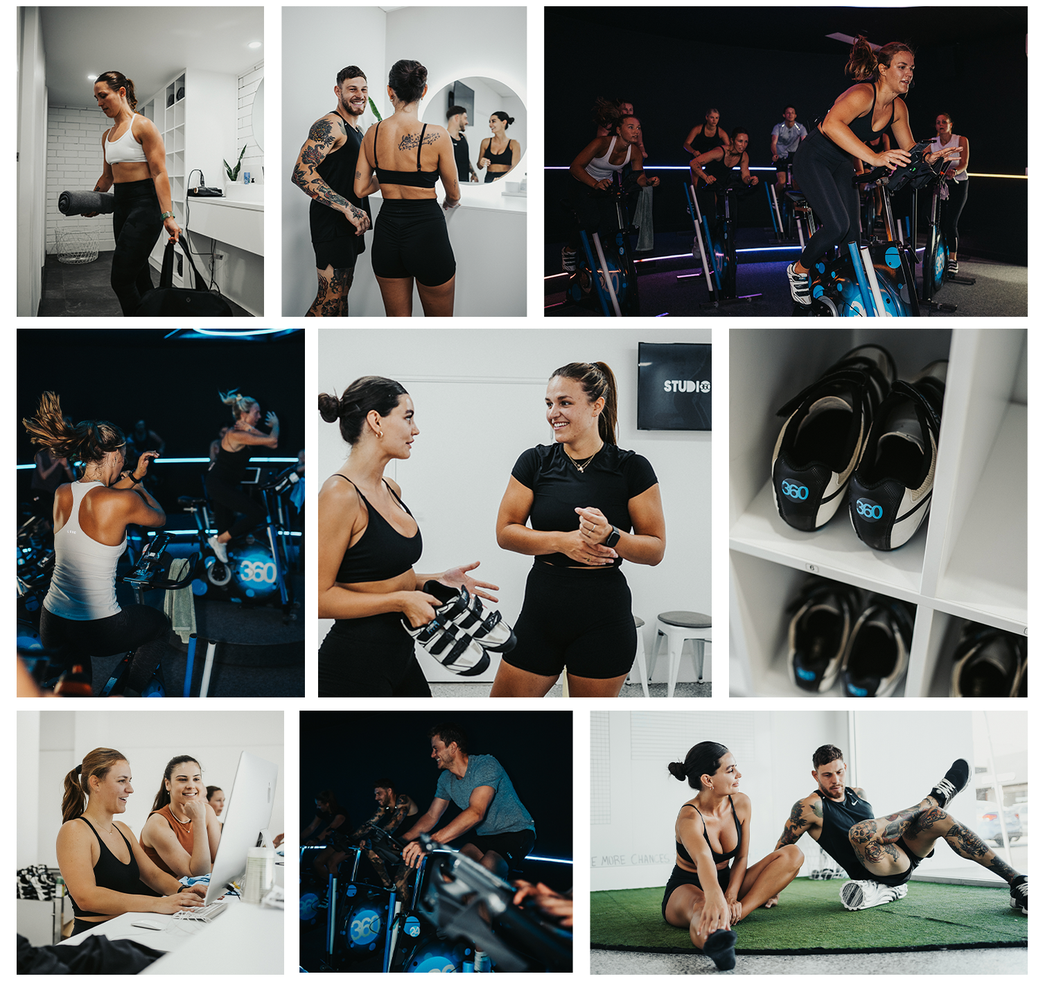 People exercising in studio 360