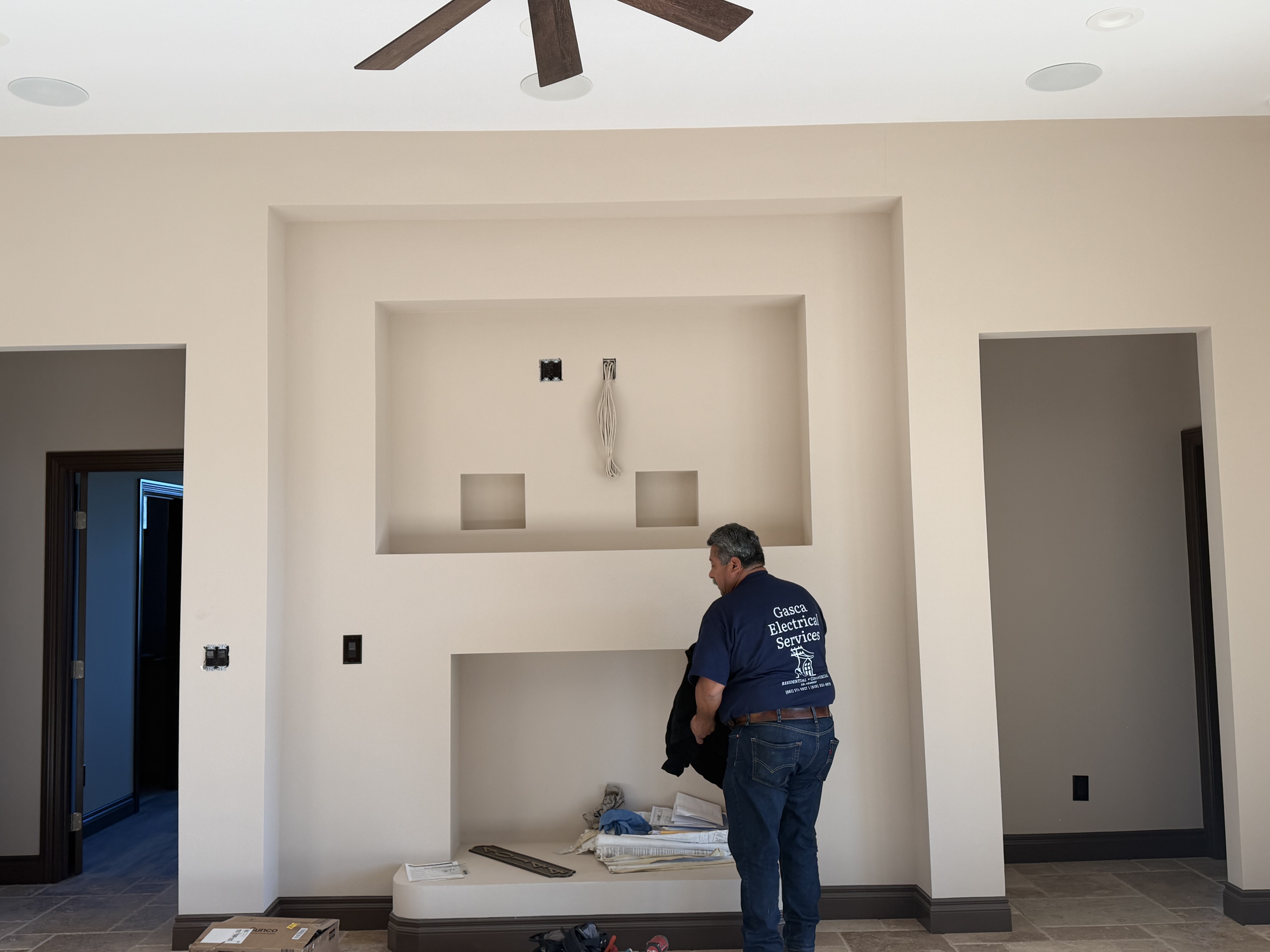 Media wall electrical preparation