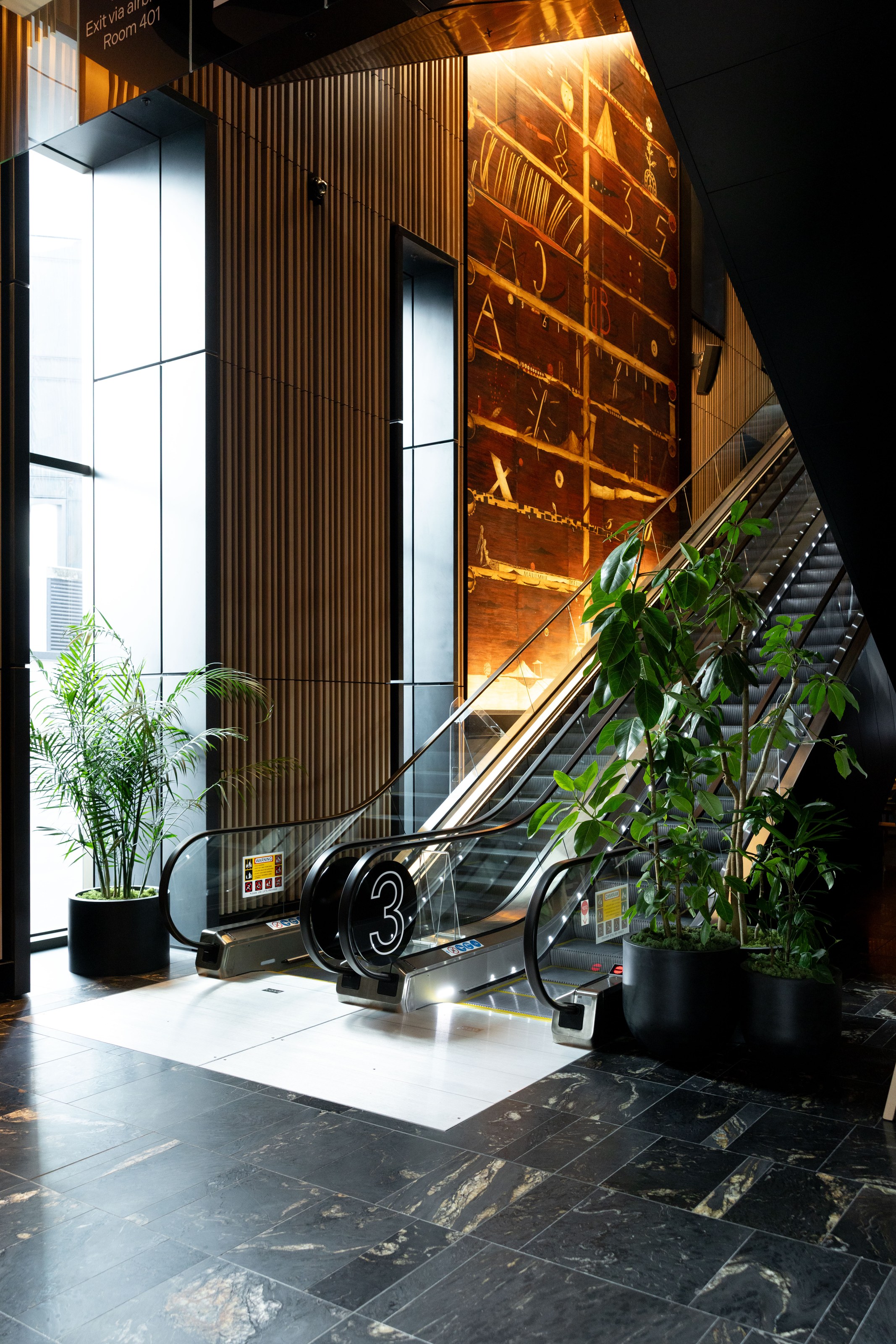NZICC Auckland entrance reception with GreenAir indoor plants creating a welcoming biophilic arrival