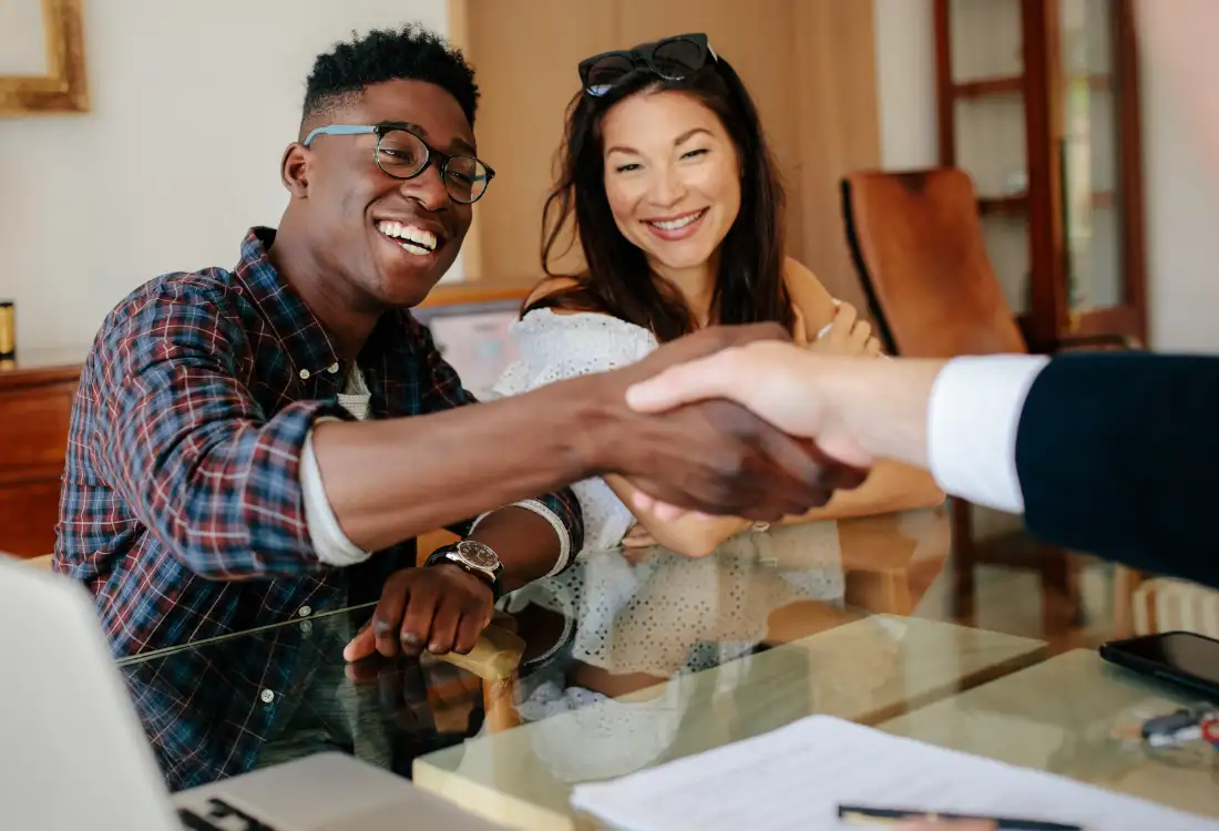 Couple consulting with a private lending advisor