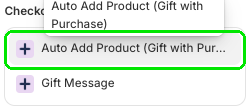 Checkout Plus Auto Add Product block in the block search
