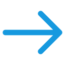 Blue arrow pointing to the right on a white background.