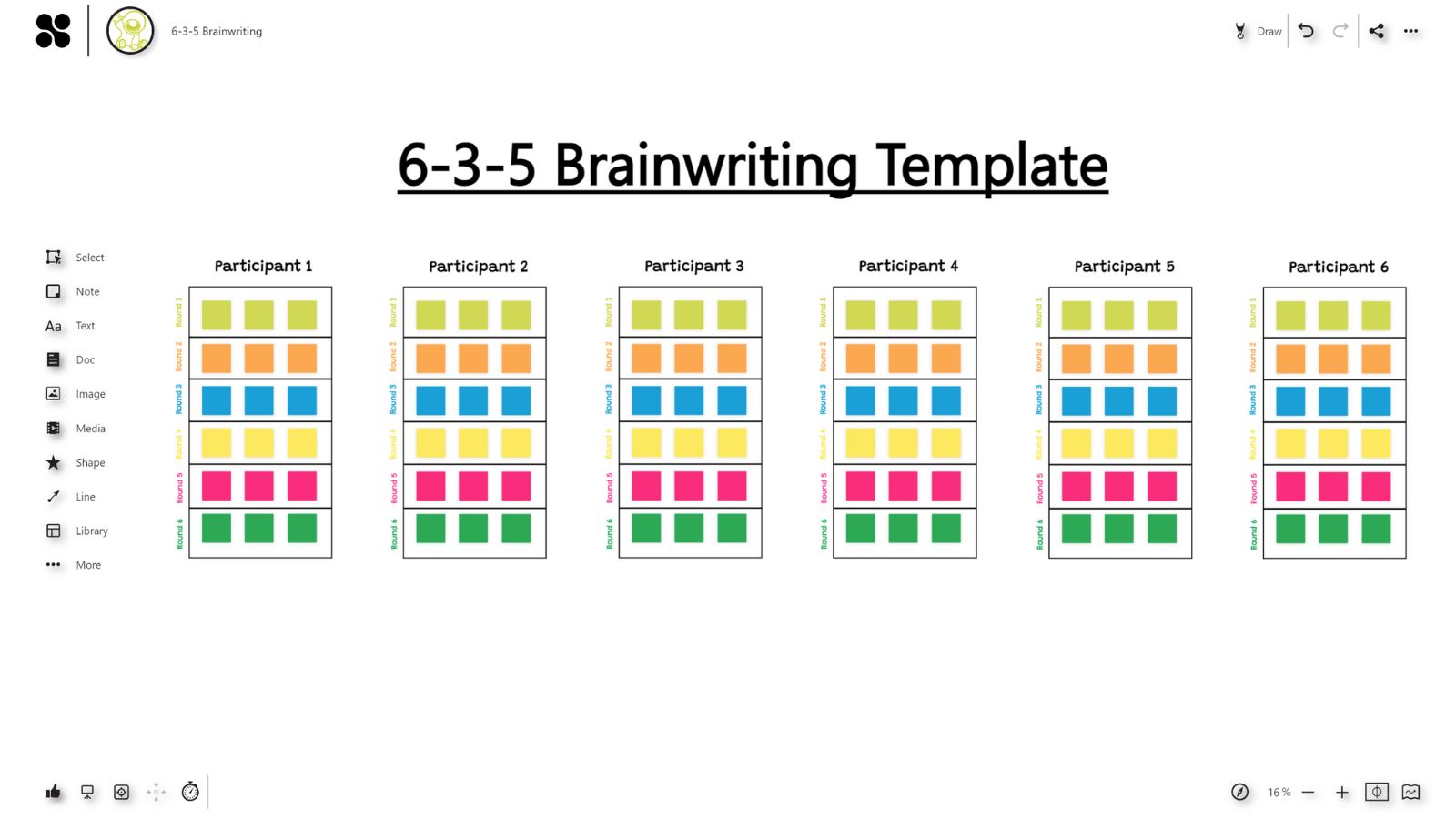 6-3-5 Brainwriting Template