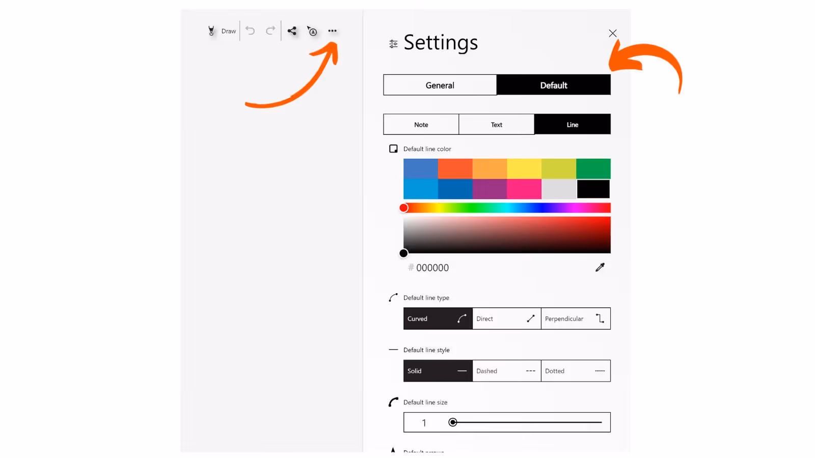 Default-Settings-Mindmap