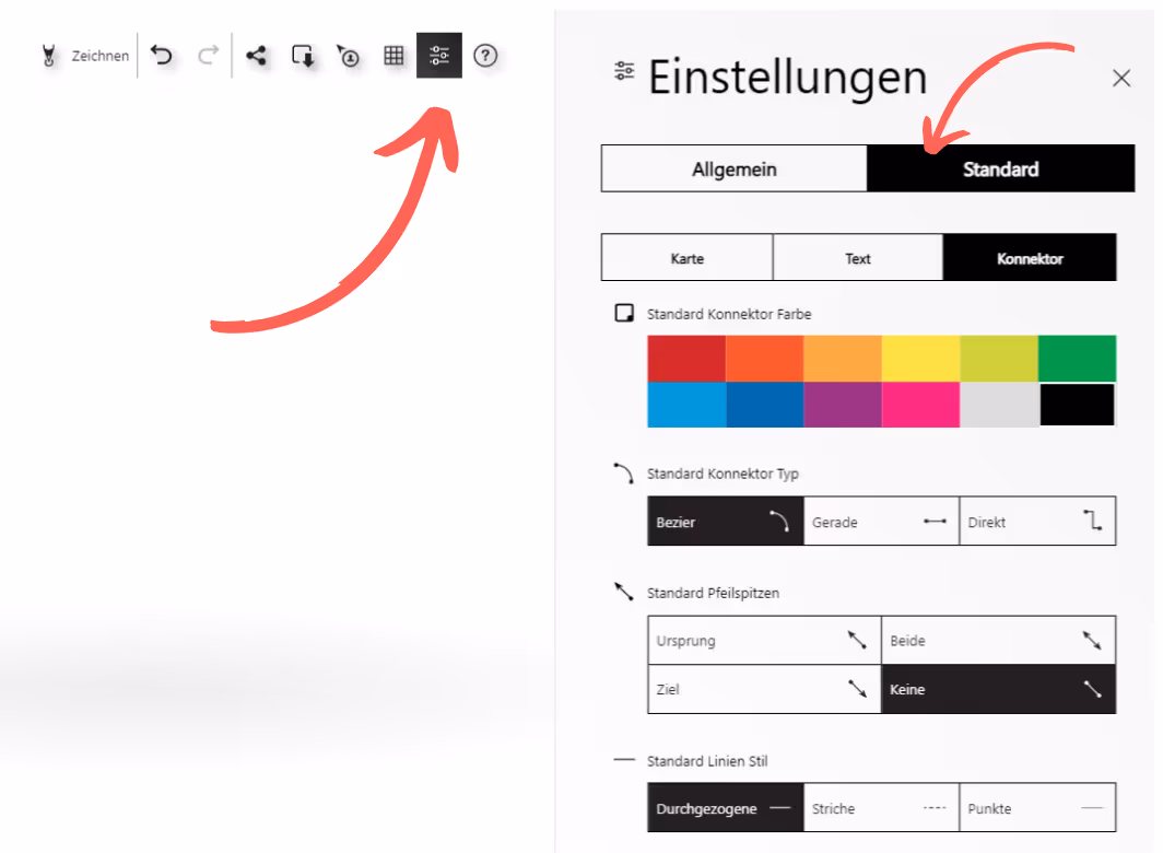 Standardeinstellungen-Mind-Map-Collaboard