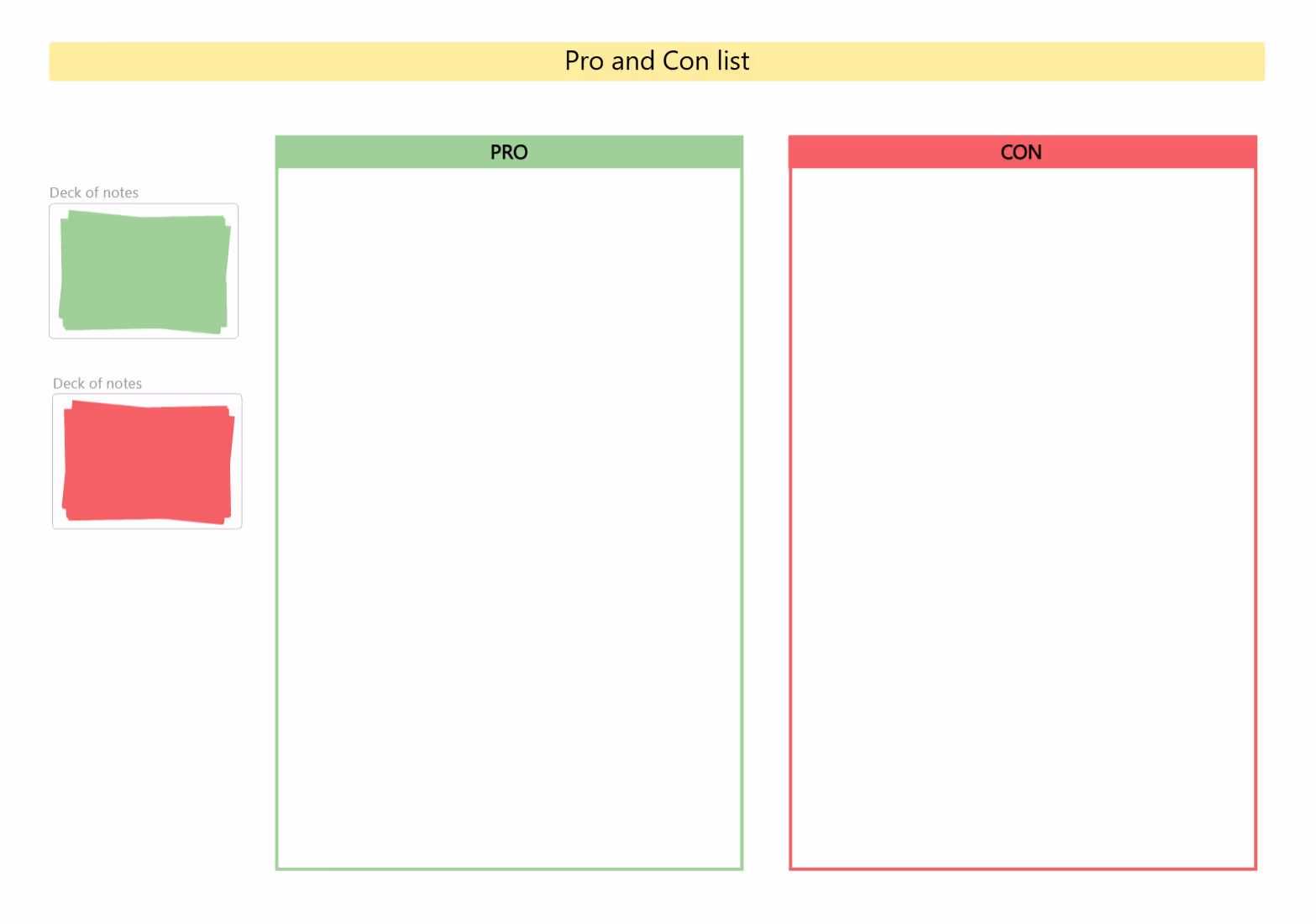Pros and Cons List Template