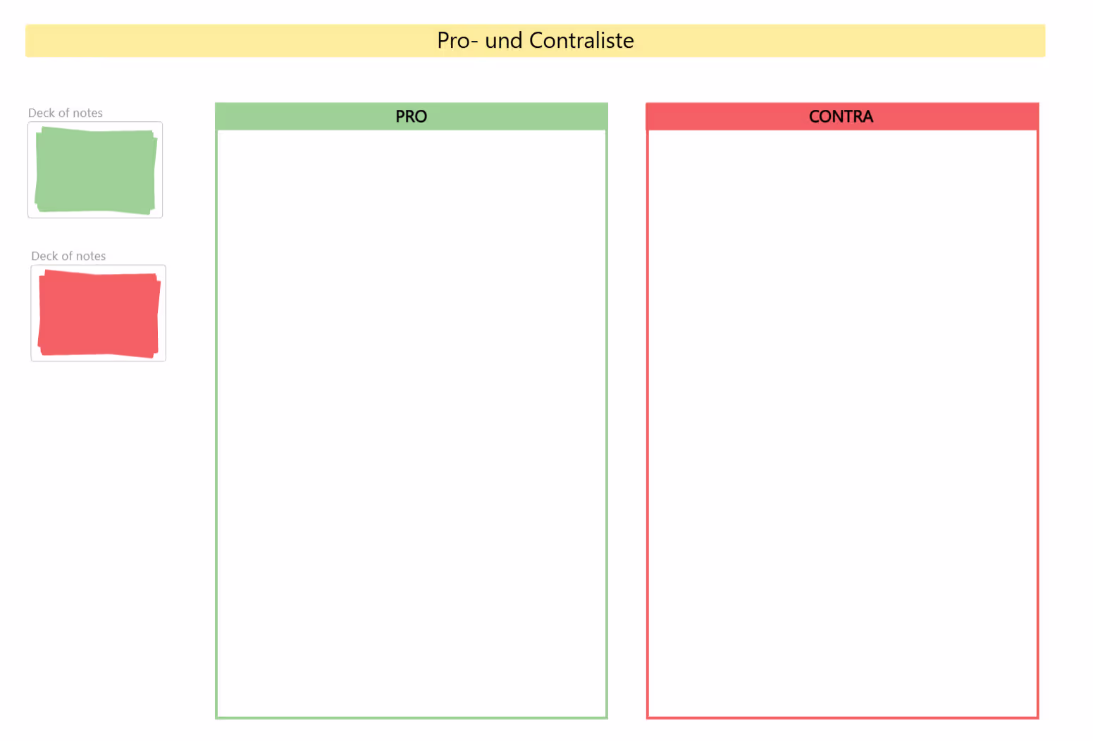 Pro-und-Contra-Liste Vorlage