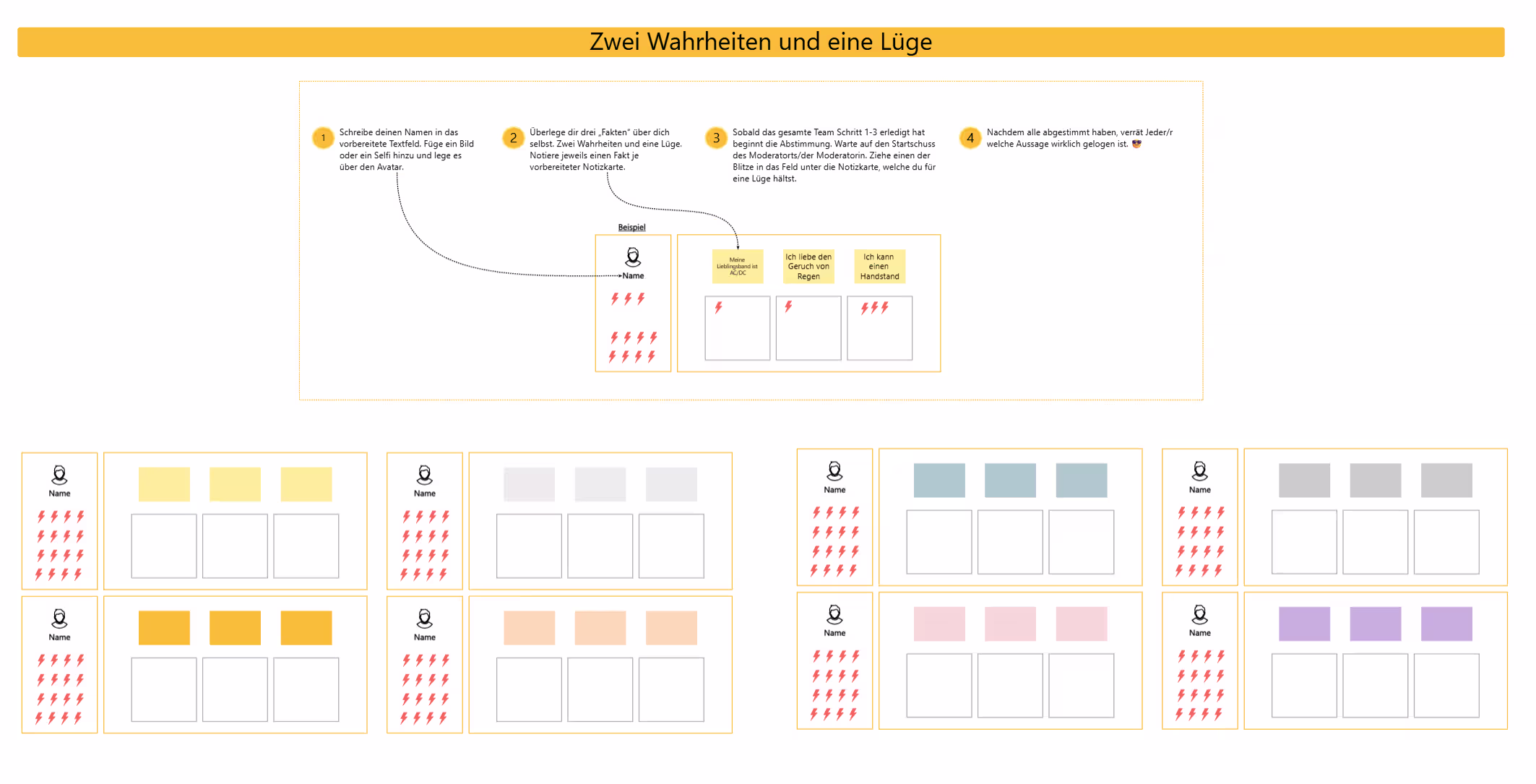Zwei Wahrheiten und eine Lüge Vorlage