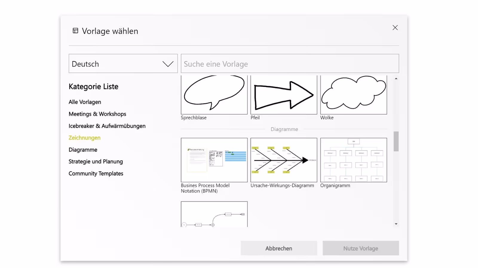 Collaboard Vorlagen