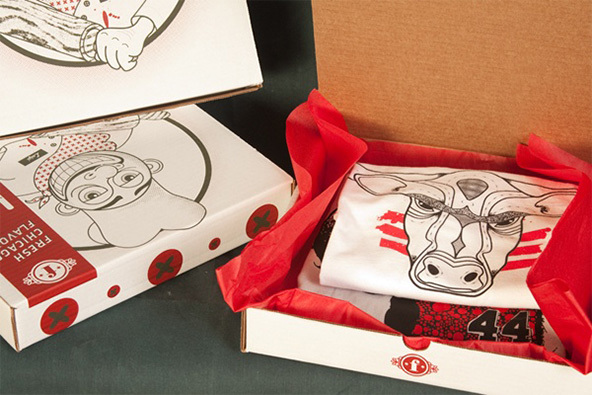 Another t shirt as a pizza box for clothing protection which is recyclable.