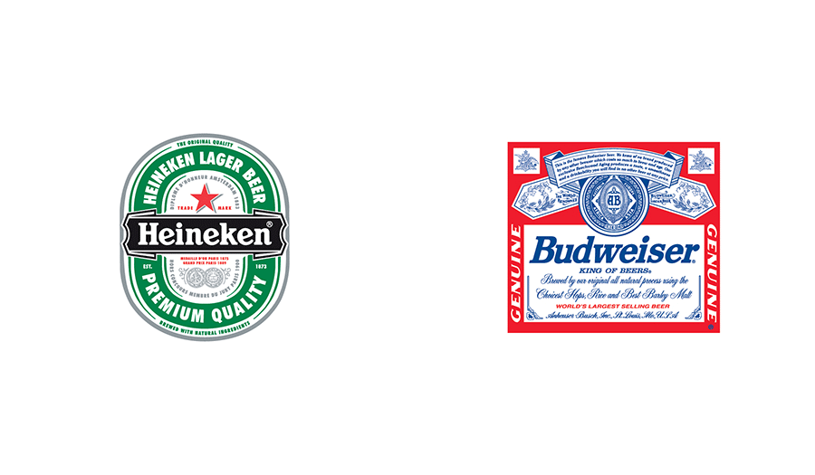 Band Colour Swap, Swapping the colour of the brands, heineken budweiser band colour swap