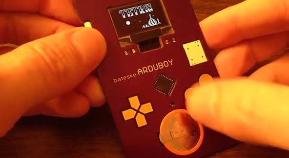 Square business cards but bit bigger. Game Boy with contact detail with you own design.