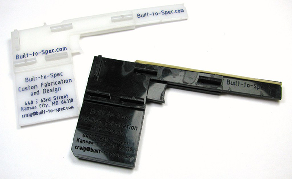 Add gold to plastic guns and make it a business card and the best part no need to choose next day delivery as DIY.