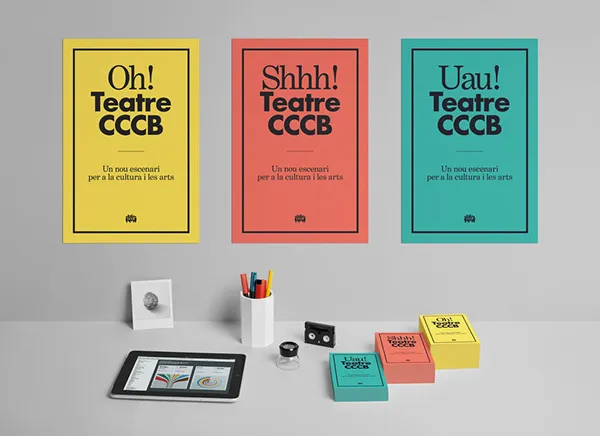 Teatre CCCB event branding, venue graphics connected to event planning and target attendees.