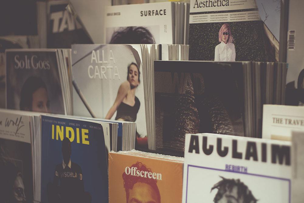 social vs traditional media, magazine rack