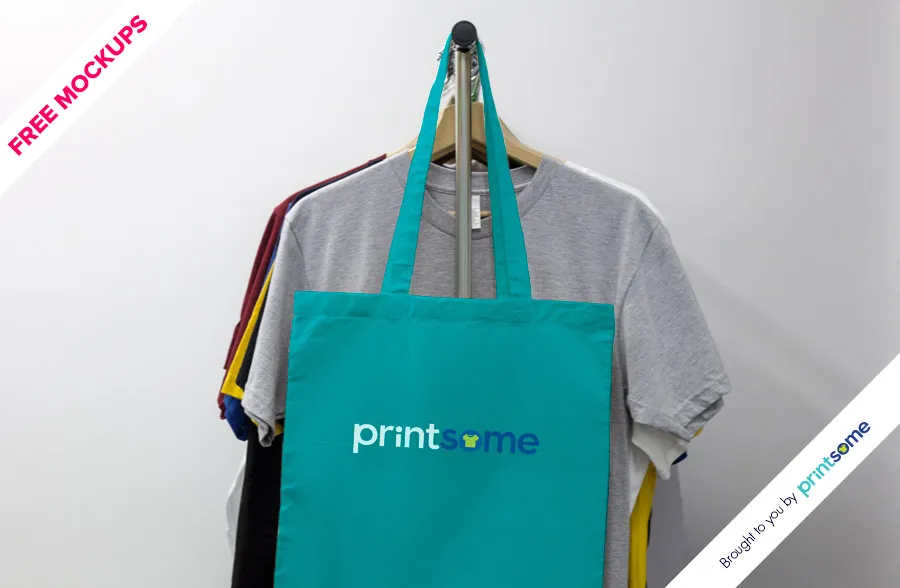 Collection of tote bags in purple, grey and orange, designed to elevate brand message, personal style and function for customers in everyday life.