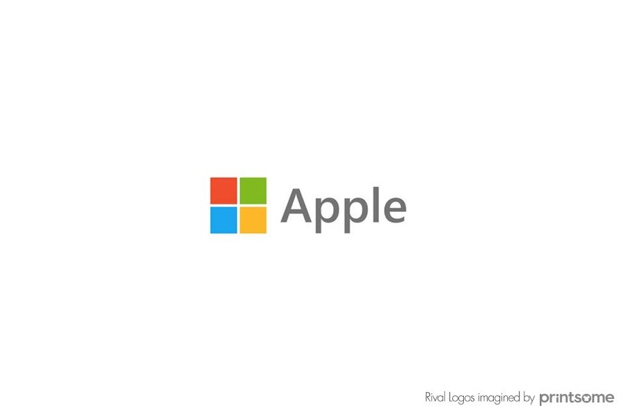 apple microsoft logo swap
