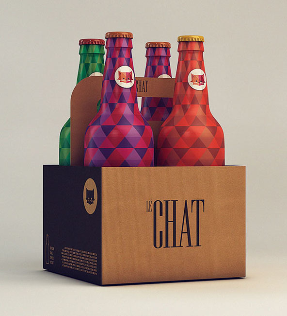 Le Chat, 25 Amazing Bottle Packaging Design examples, packaging design, packaging design inspiration, design inspiration, cool bottles, vodka bottles, spirits bottles, gin bottle design, vodka bottle design, best bottle designs, product design, graphic design, t shirt printing UK, screen printing UK, screen printing onto bottles, how to create a cool bottle label, Printsome blog, russian bottle designs