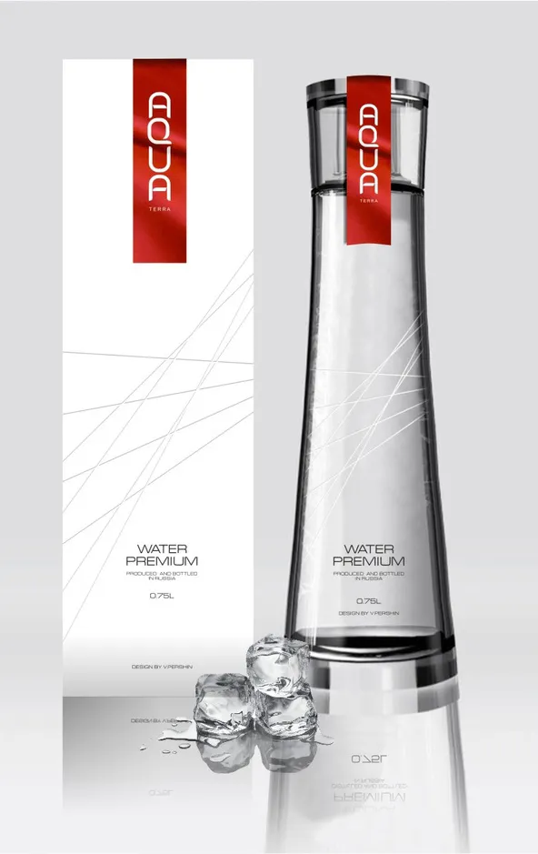 Aqua Terra Bottle Design, 25 Amazing Bottle Packaging Design examples, packaging design, packaging design inspiration, design inspiration, cool bottles, vodka bottles, spirits bottles, gin bottle design, vodka bottle design, best bottle designs, product design, graphic design, t shirt printing UK, screen printing UK, screen printing onto bottles, how to create a cool bottle label, Printsome blog, russian bottle designs