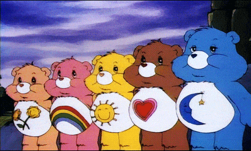 care bears rainbow gif - what to wear to london pride