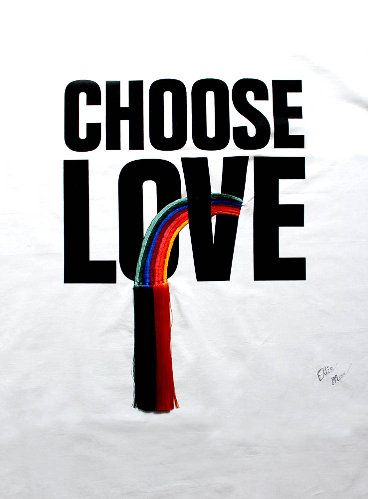 Ellie Mac's Fabric Print Take on CHOOSE LOVE T-shirt