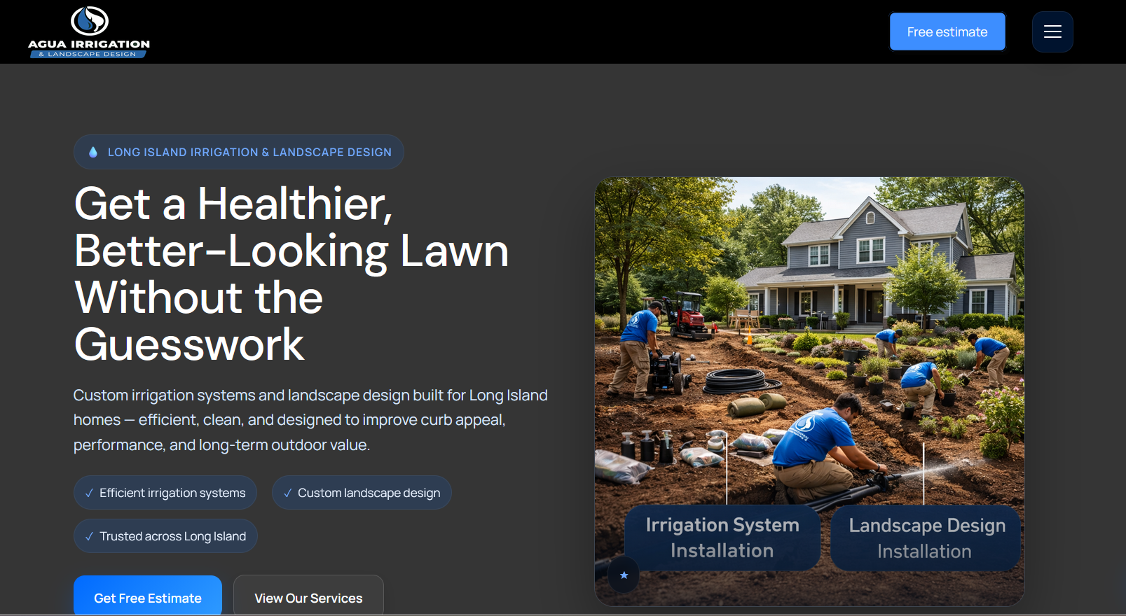 Agua Irrigation website showcase