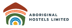 Logo of Aboriginal Hostels Limited featuring a stylized traditional Aboriginal shelter in red, orange, blue, and green colors.