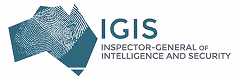 Logo of IGIS Inspector-General of Intelligence and Security featuring a fingerprint design.