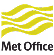 Met Office logo featuring stylized yellow wave patterns above the text 'Met Office'.