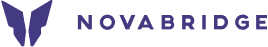 Novabridge company logo with stylized butterfly wings and uppercase text.