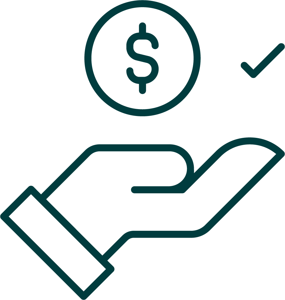 Hand holding money icon