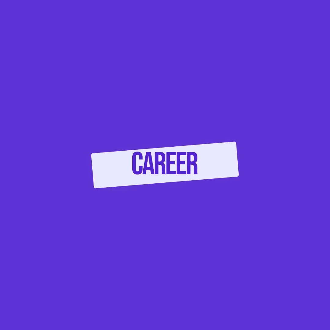 The word CAREER centered on a purple background inside a light purple rectangle.
