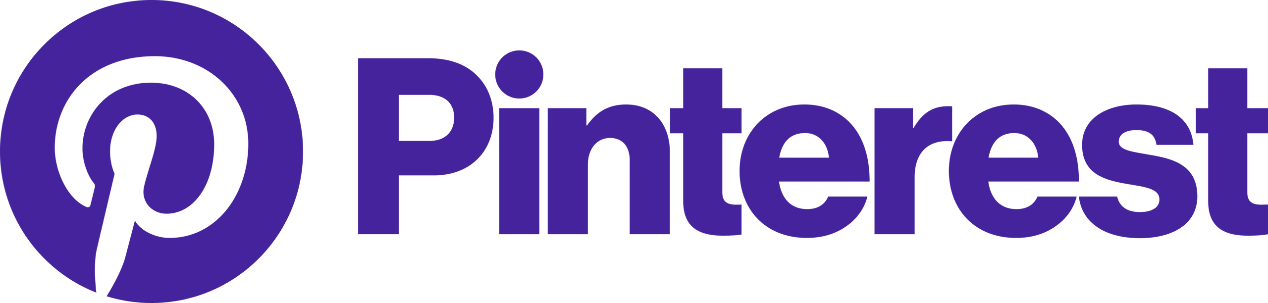 Pinterest logo in solid purple.